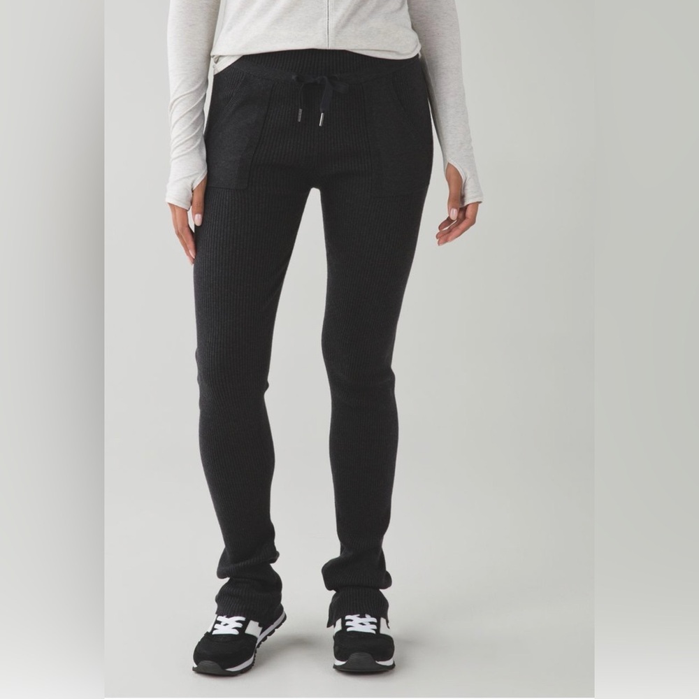 Lululemon Find Your Mantra Ribbed Drawstring Pant Heathered Black - Picture 2 of 12